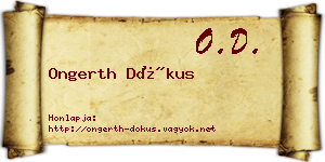 Ongerth Dókus névjegykártya